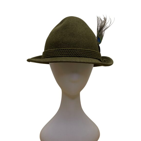 Capo Mens Green Wool Alpine Hat With Feather Detail Made In Austria - Picture 1 of 11